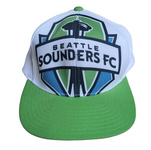 Seattle Sounders FC Adidas Snap Back Casual Soccer Hat Green White ONE SIZE